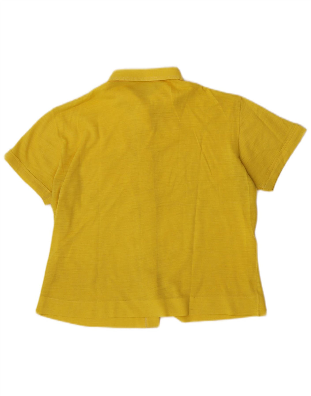 Vintage mujer camisa de manga corta Reino Unido 14 amarillo medio