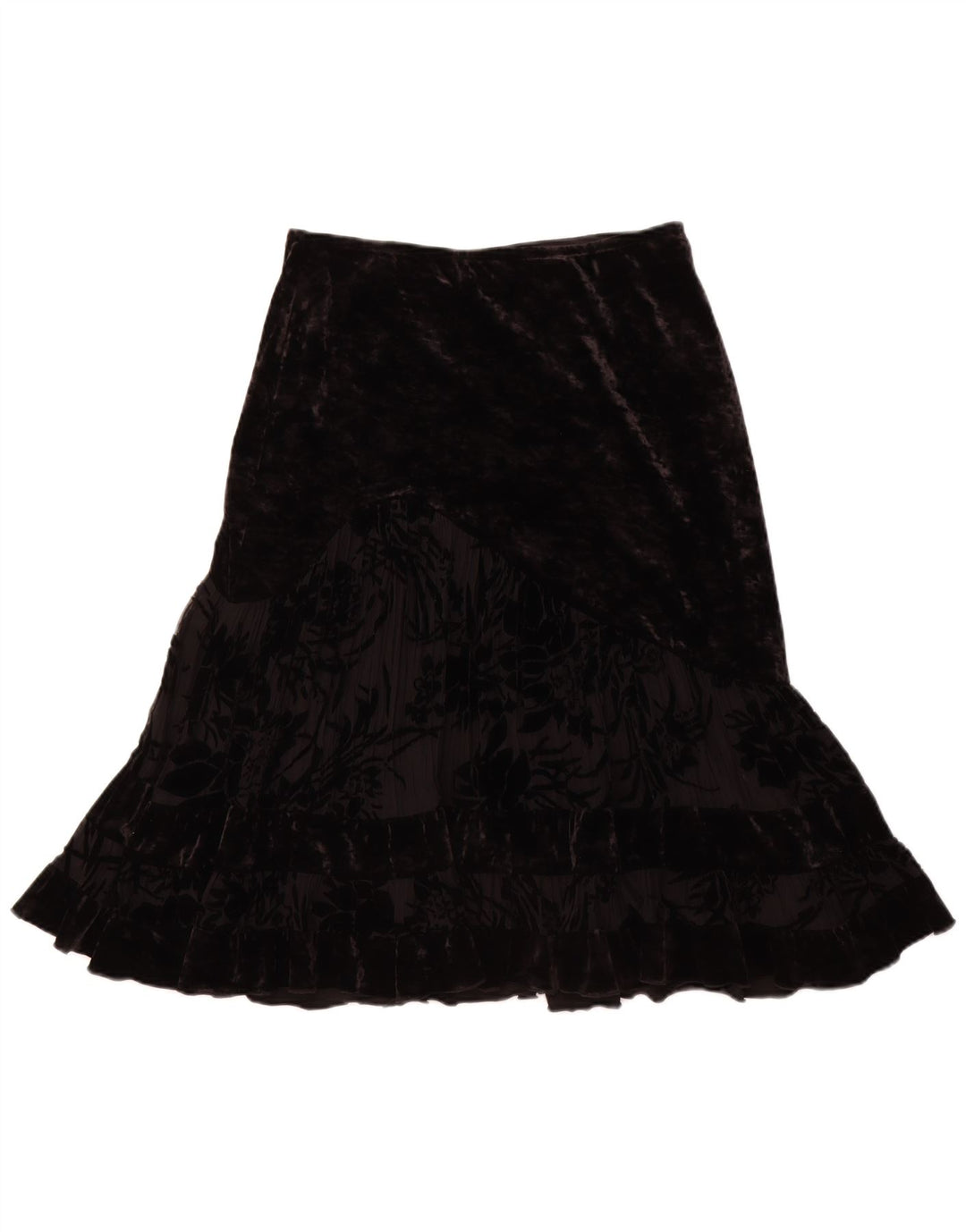 JOSEPH RIBKOFF Falda trompeta de terciopelo para mujer UK 40 Grande W30 Poliéster negro