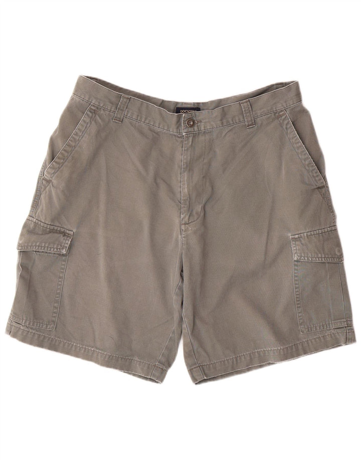 DOCKERS Mens Cargo Shorts W36 Large Grey Cotton