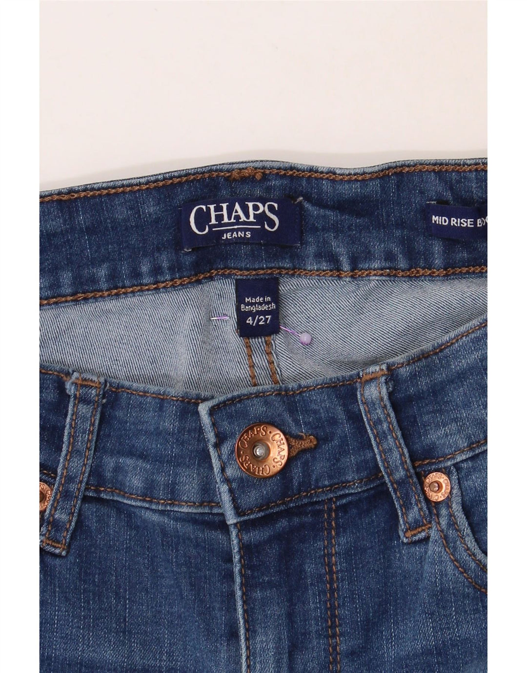 CHAPS Womens Mid Rise Bootcut Jeans US 4 Small W27 L31 Blue Cotton Vintage Chaps and Second-Hand Chaps from Messina Hembry 