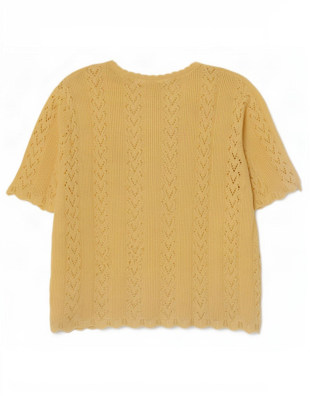 Vintage mujer oversized punto blusa Top Reino Unido 14 amarillo medio