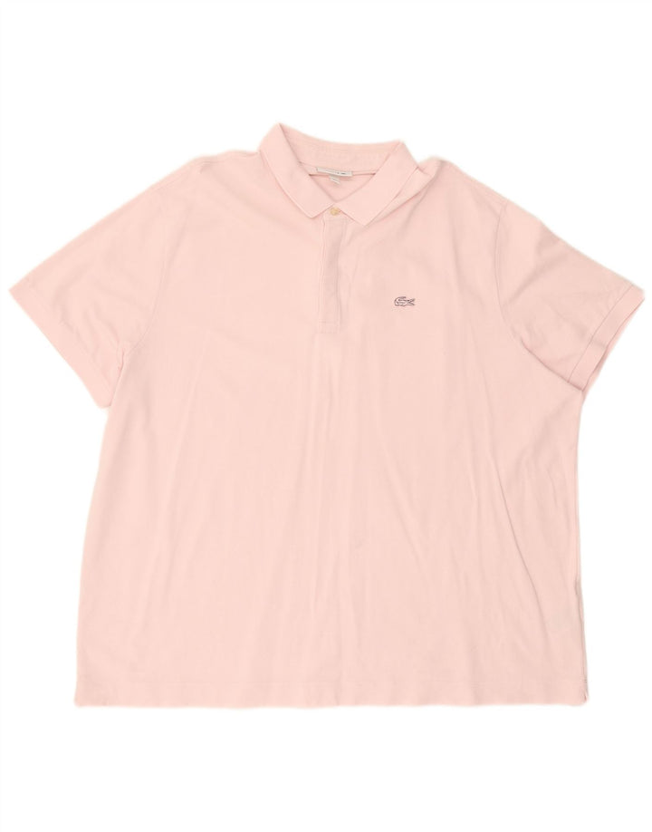 LACOSTE Polo de corte regular para hombre talla 9 4XL algodón rosa