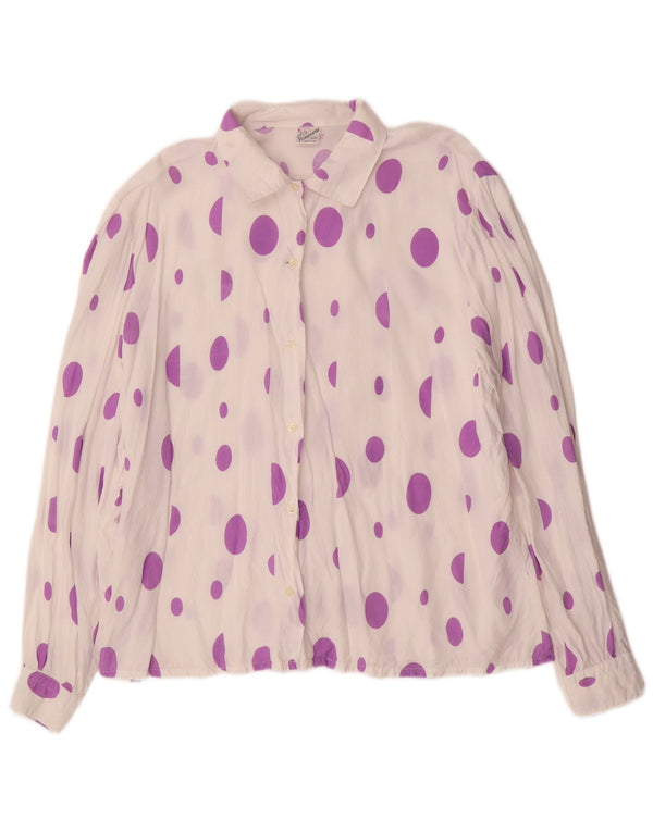 Primavera Firenze Blusa tipo camisa para mujer UK 44 Medium White Spotted