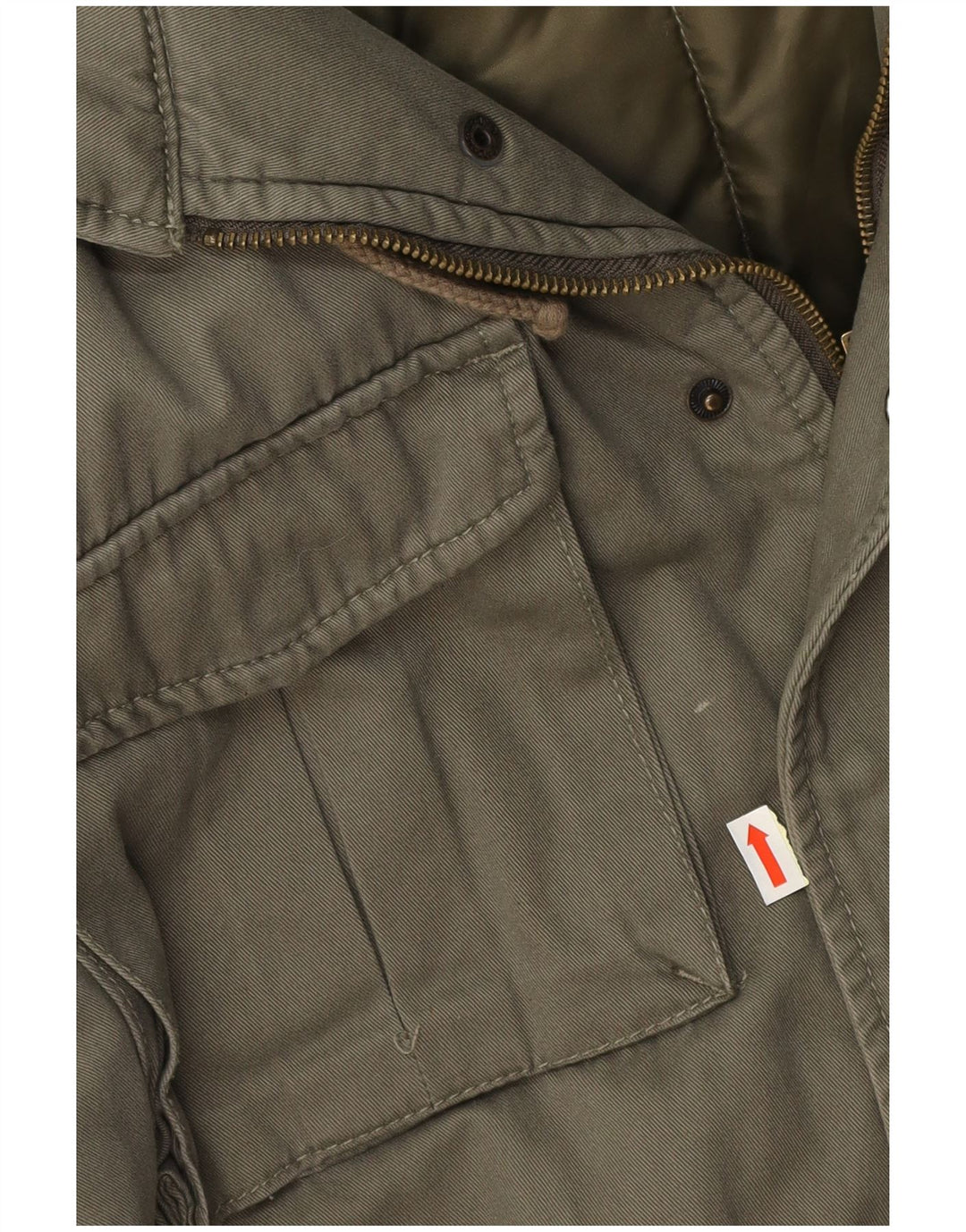 BRANDIT Chaqueta militar con capucha y gráfico para hombre UK 42 XL Algodón caqui