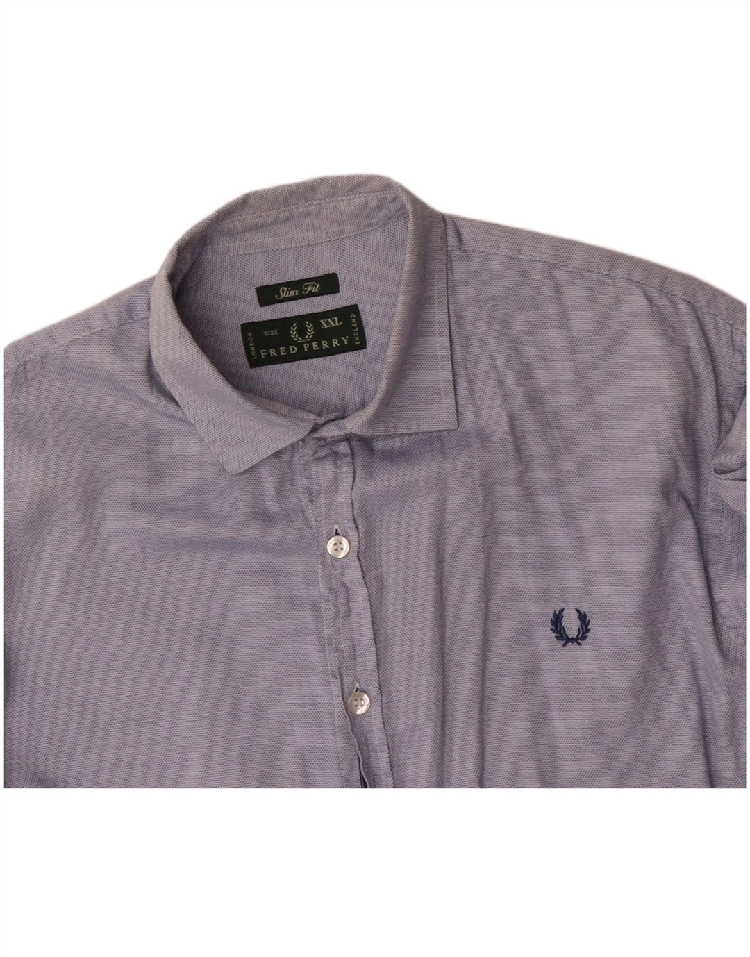 FRED PERRY Camisa ajustada para hombre 2XL Algodón azul