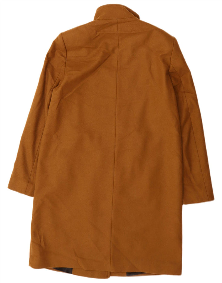 Zara Mujer Abrigo Cruzado UK 10 Small Lana Beige