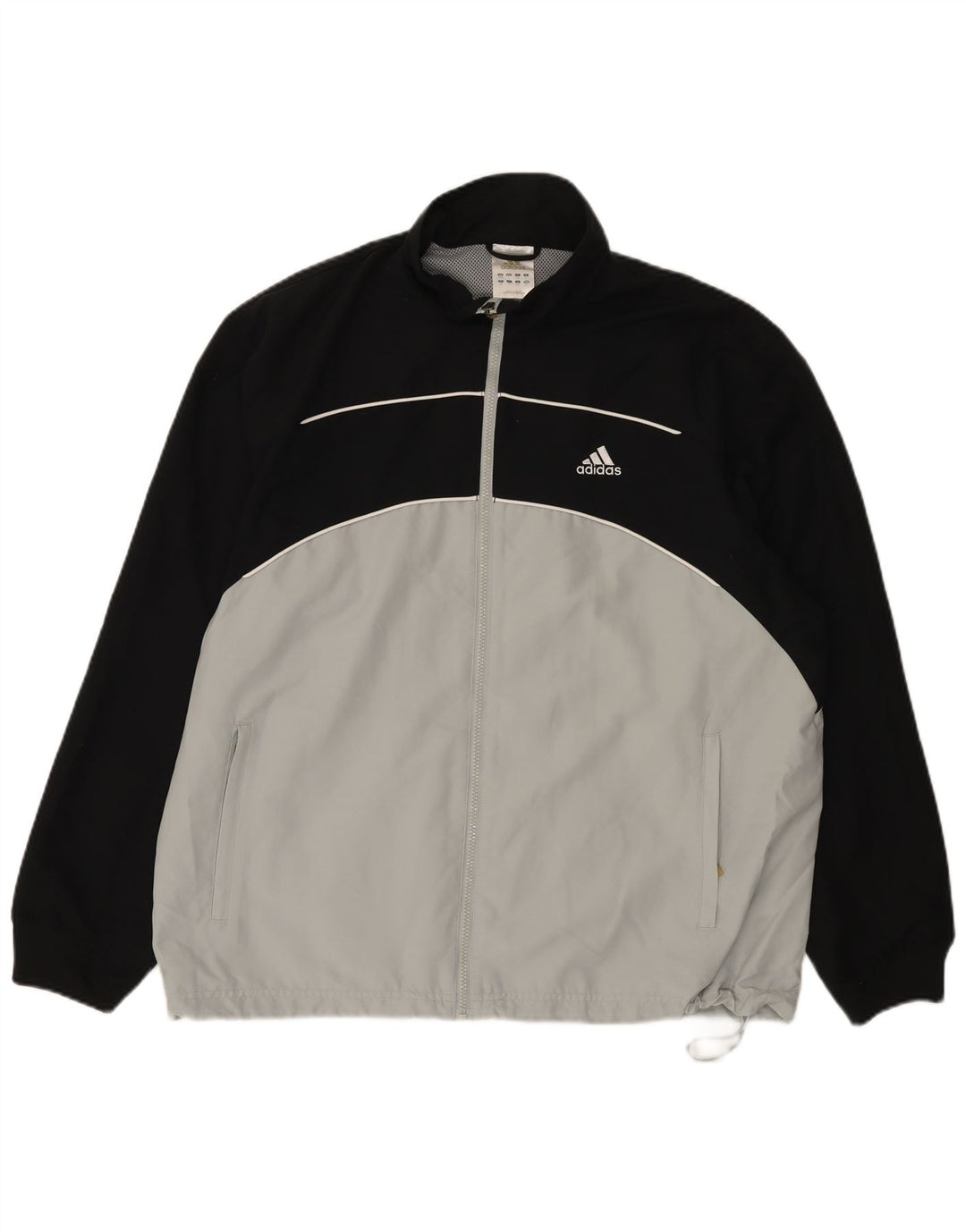 Adidas Chaqueta impermeable para hombre UK 44/46 Large Blanco Colorblock Poliéster
