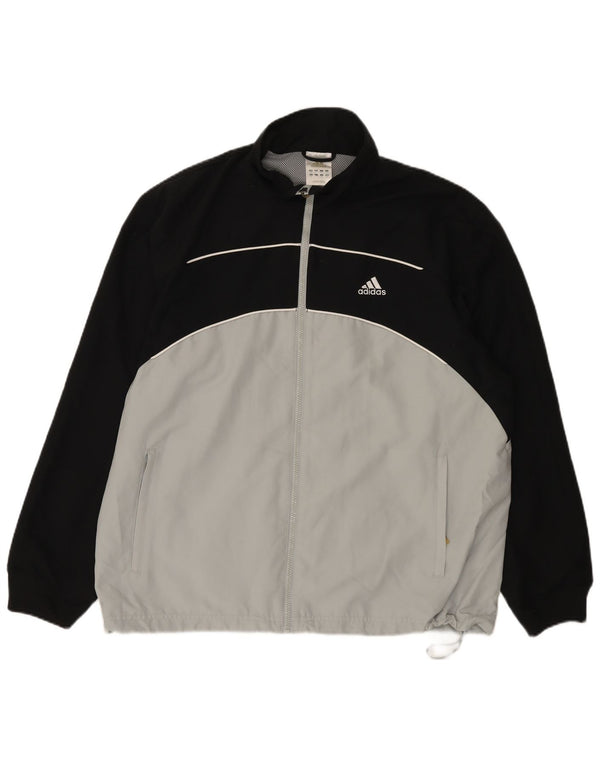 Adidas Chaqueta impermeable para hombre UK 44/46 Large Blanco Colorblock Poliéster