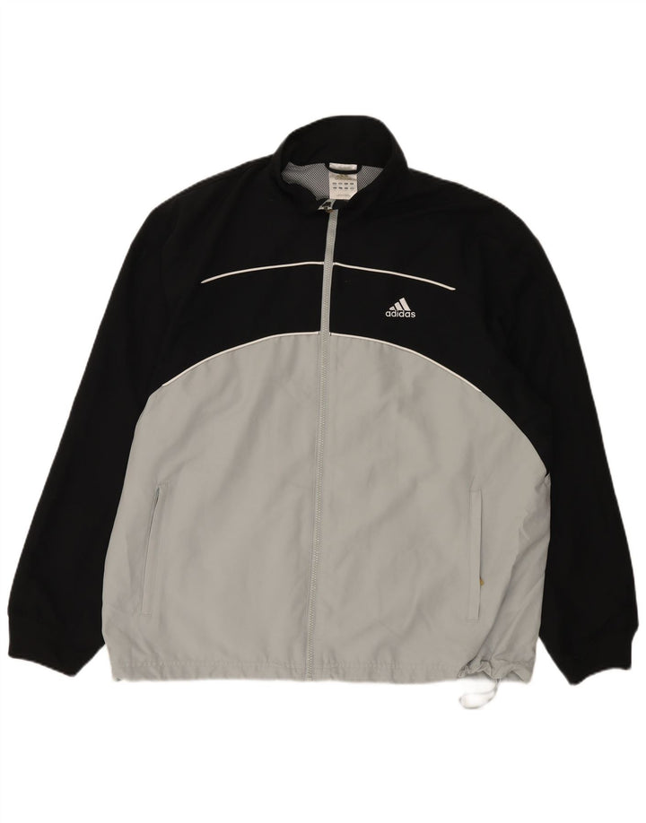 Adidas Chaqueta impermeable para hombre UK 44/46 Large Blanco Colorblock Poliéster