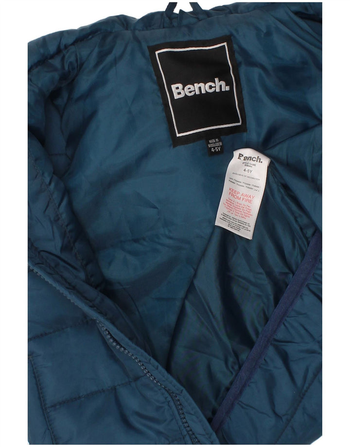 BENCH Boys Hooded Padded Gilet 4-5 Years Blue Polyester
