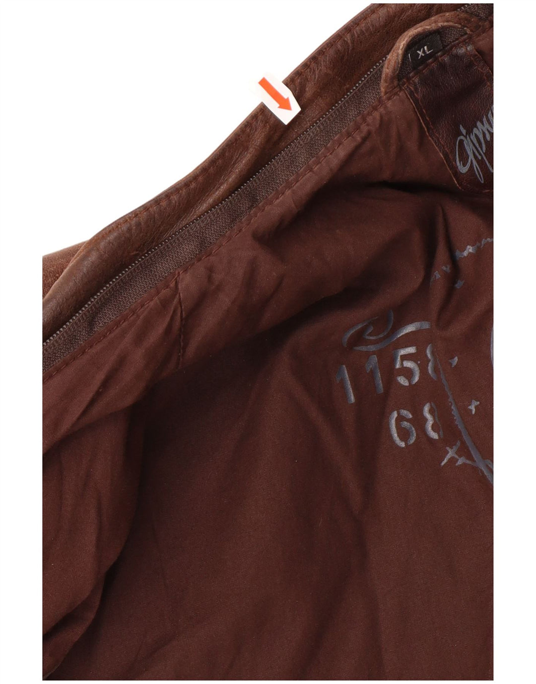 GIPSY Chaqueta de cuero delgada para hombre UK 42 XL Cuero marrón