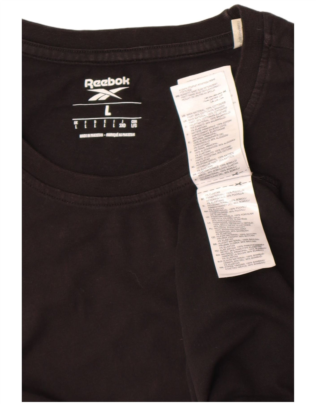 Reebok - Camiseta para hombre, talla grande, algodón negro