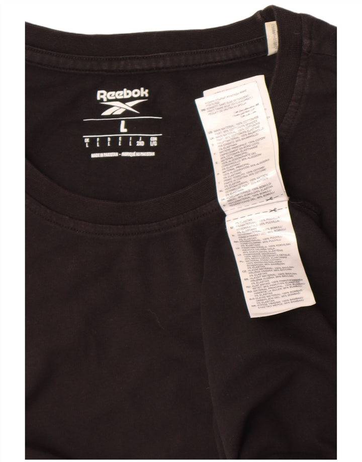 Reebok - Camiseta para hombre, talla grande, algodón negro