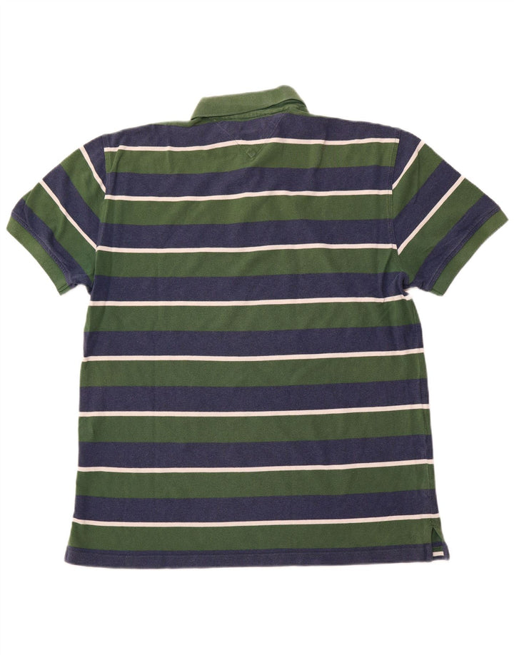 TOMMY HILFIGER Polo Custom Fit para hombre XL Algodón de rayas verdes