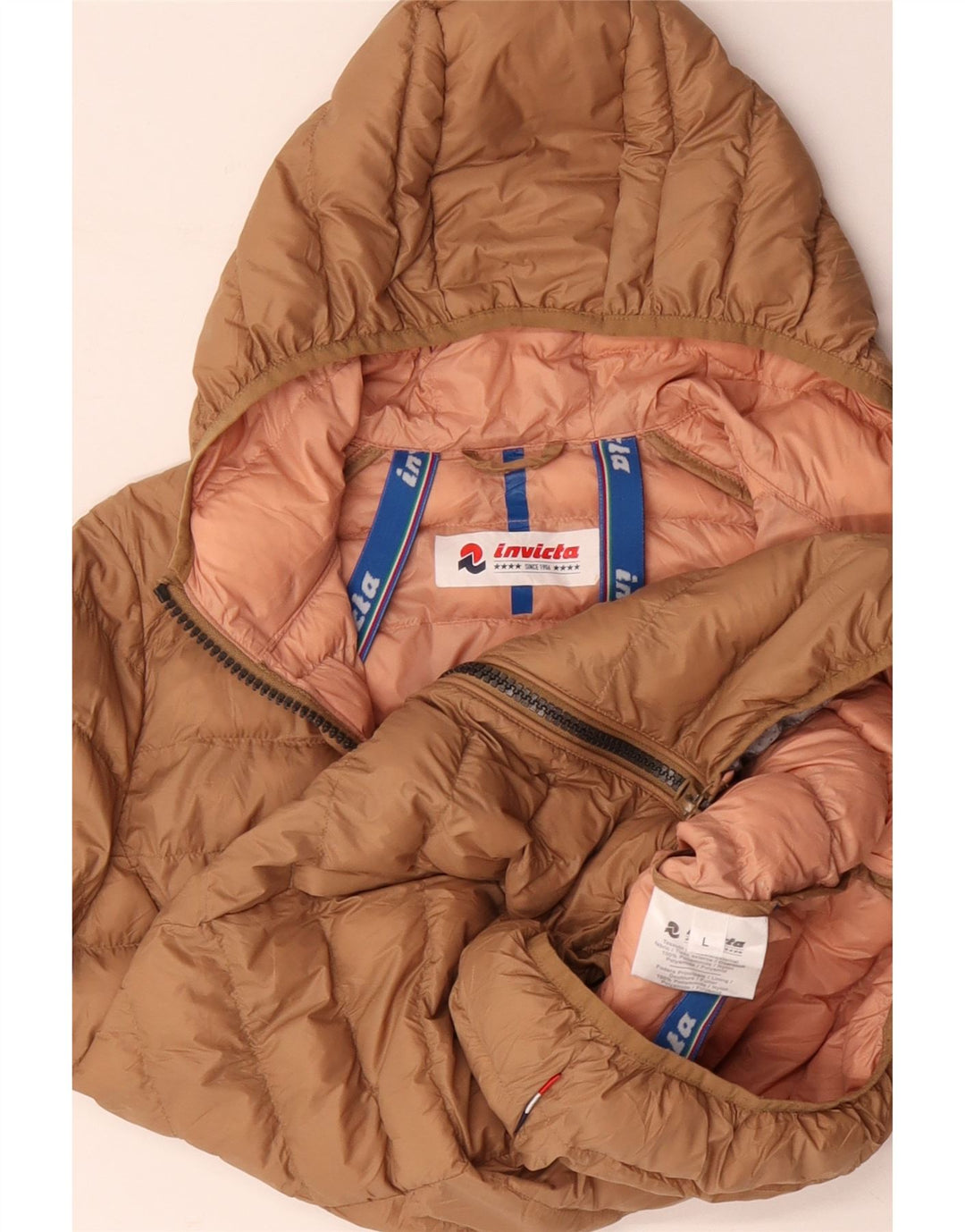 INVICTA Chaqueta acolchada con capucha para mujer UK 46 Large Beige Poliamida