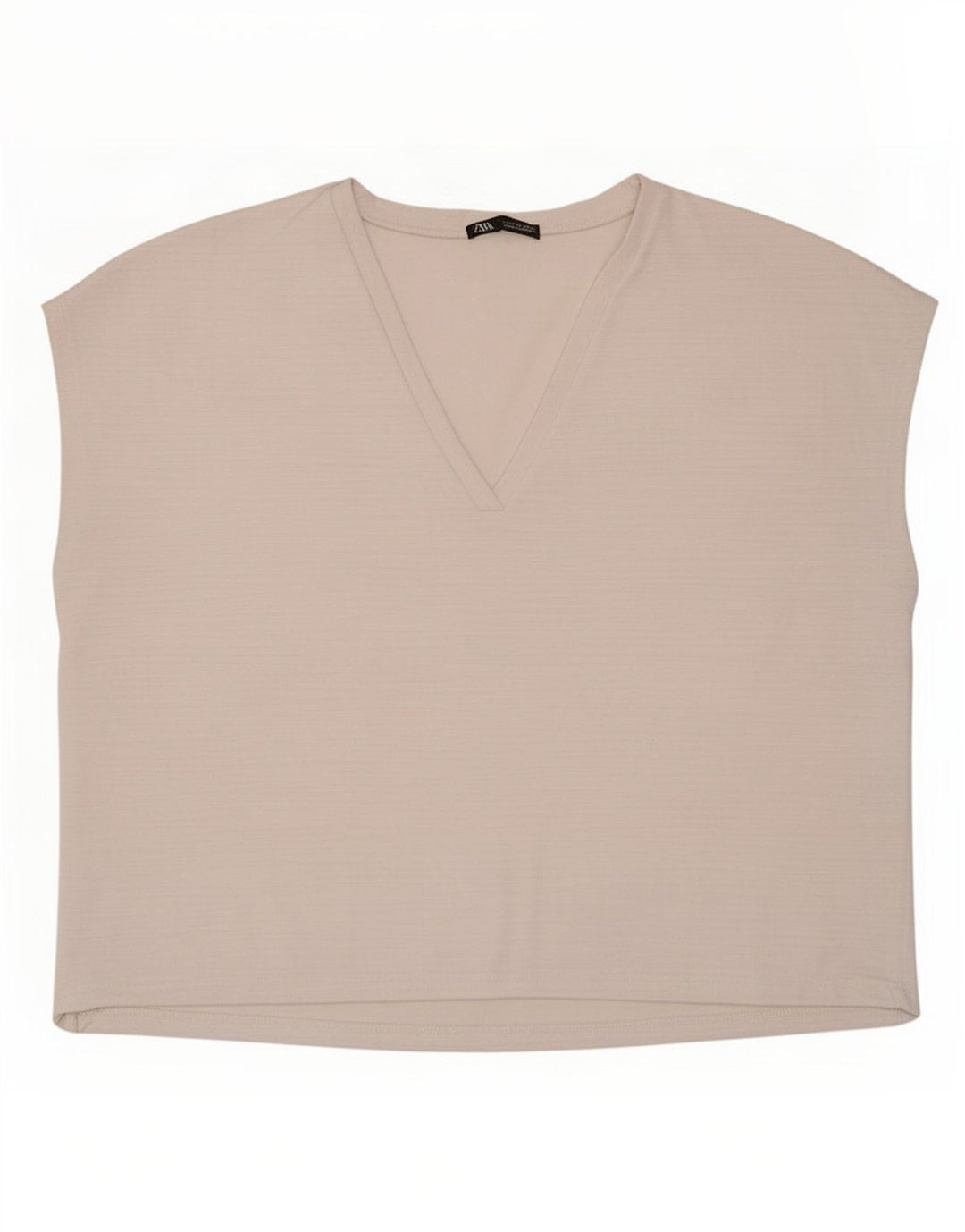 Zara Mujer Camiseta Sin Mangas Extragrande UK 10 Small Poliéster Blanco