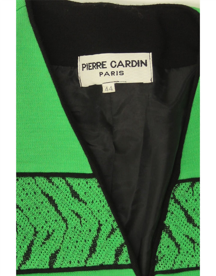 Pierre Cardin Chaqueta Blazer De 3 Botones Para Mujer EU 44 XL Lana Geométrica Verde