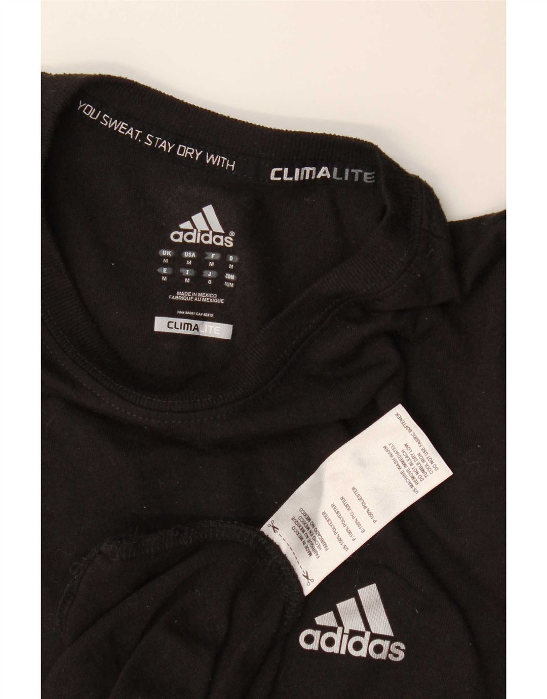 Adidas Mens Climalite Camiseta Top Medio Negro Poliéster