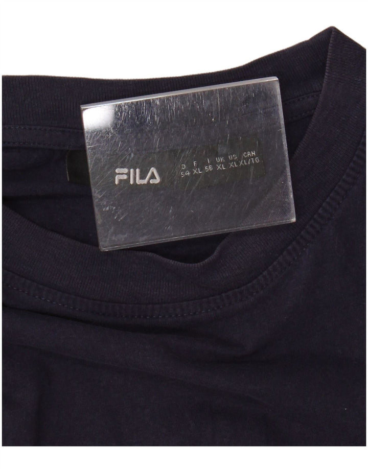 FILA Camiseta gráfica para hombre Top XL Azul marino