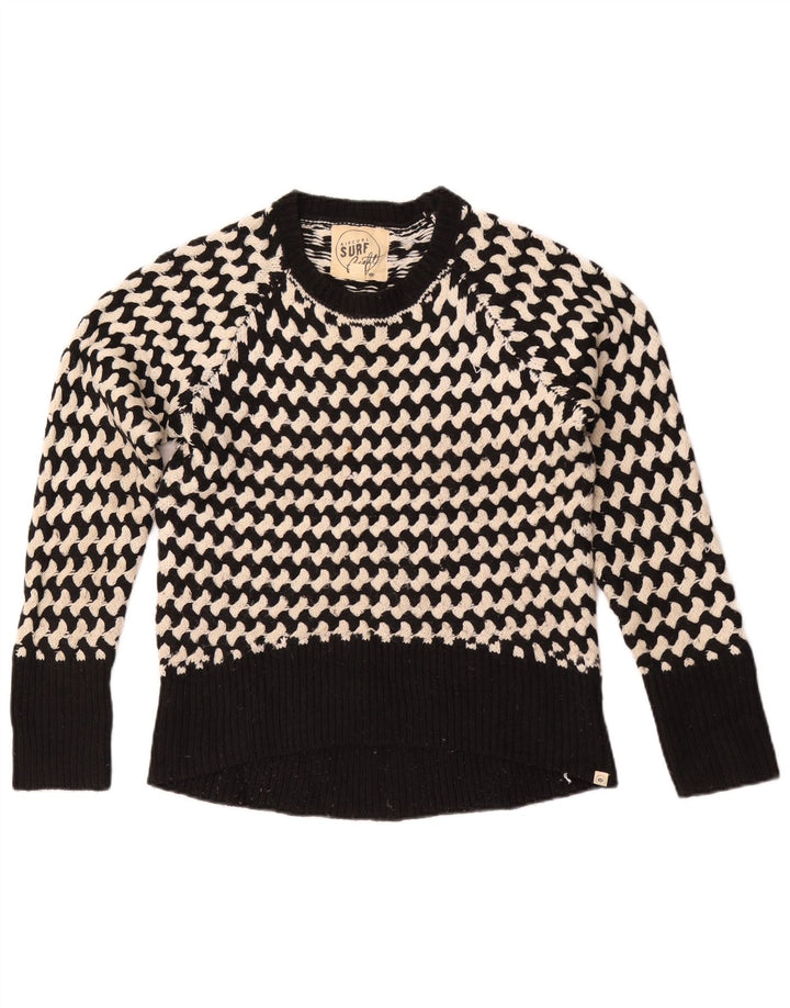 Rip Curl suéter de cuello redondo para mujer US 8 mediano negro a rayas