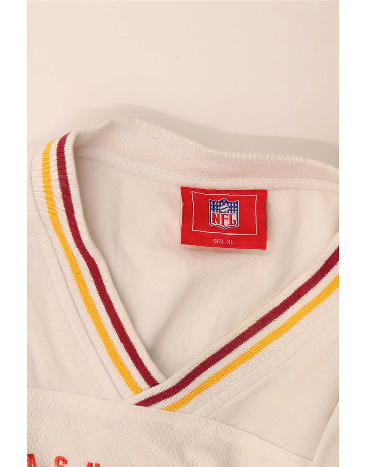 NFL Hombres Washington Redskins Gráfico Top Manga Larga XL Blanco