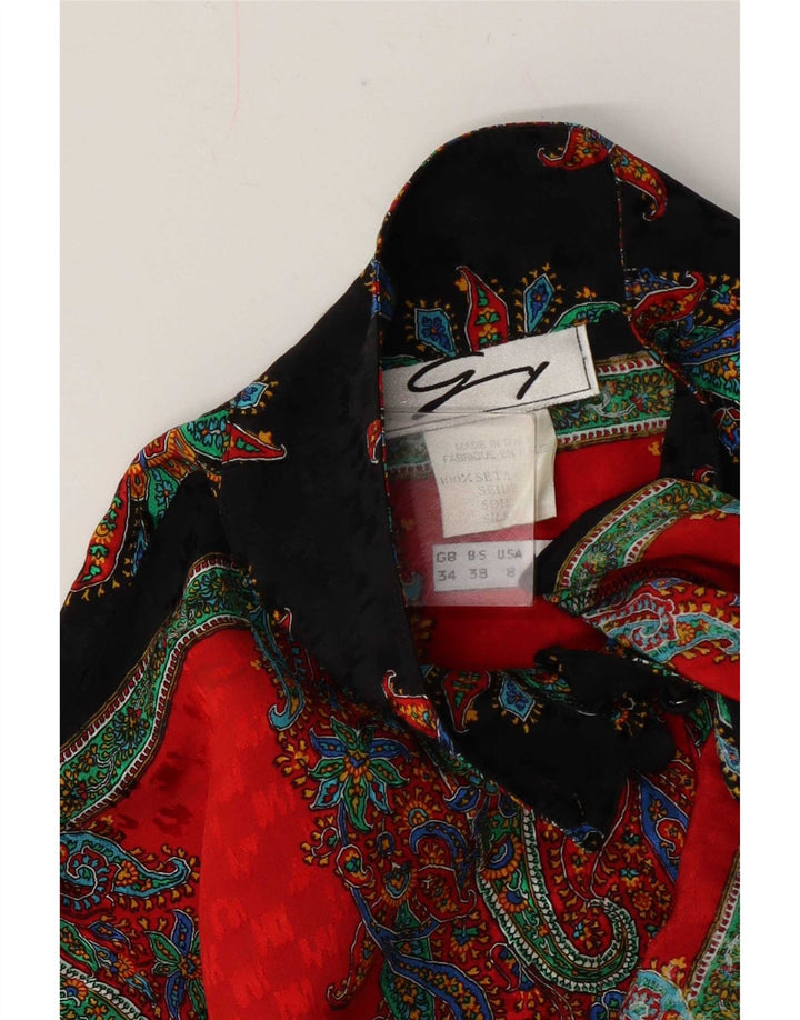 Genny Blusa camisera para mujer UK 44 Mediana Seda Paisley multicolor