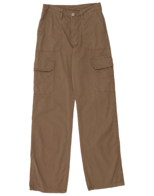 Massimo Dutti Pantalón Cargo De Cintura Alta Mujer EU 34 2XS W24 L30 Caqui