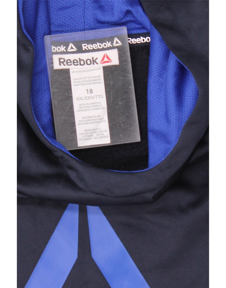 REEBOK Jersey con capucha gráfica para niños 15-16 años 2XL Azul marino Poliéster