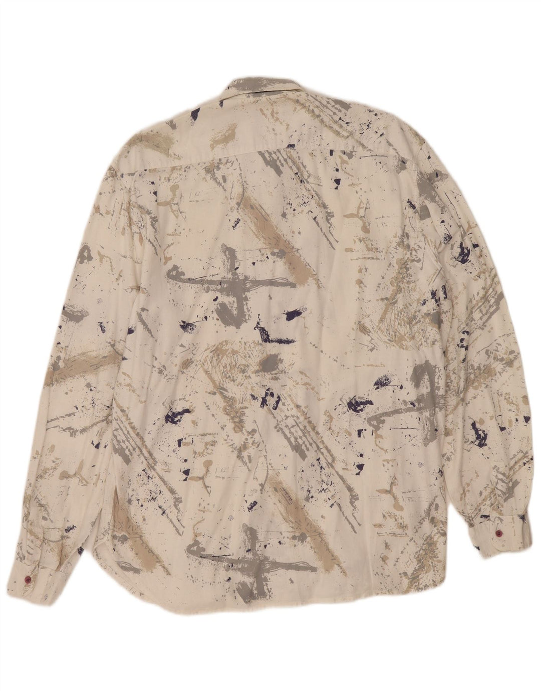 Silenzio Hombre Camisa Con Estampado Abstracto Grande Blanco