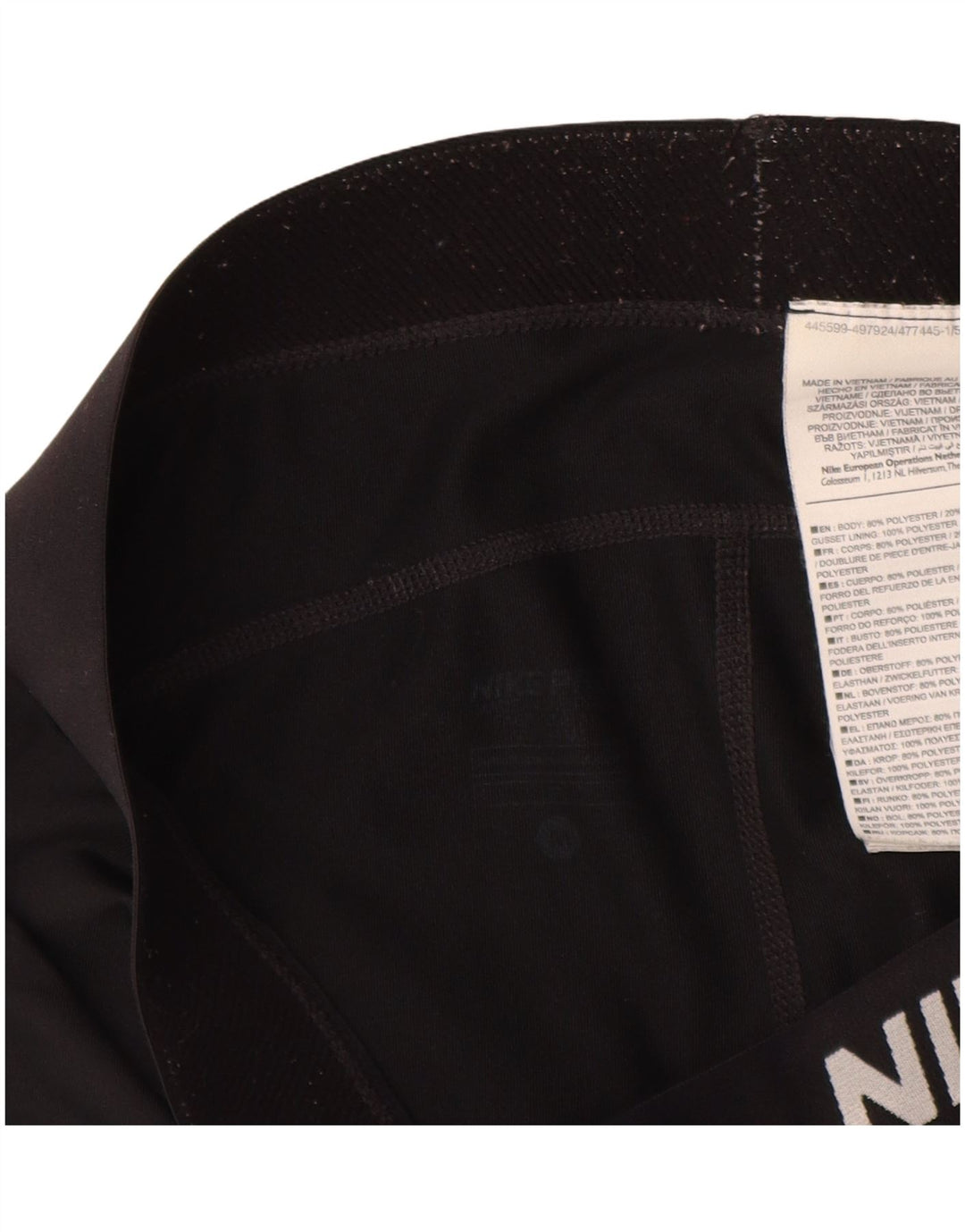 NIKE Leggings capri gráficos Dri Fit para mujer UK 12 Mediano Negro Poliéster