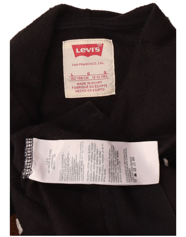 Levi's Sudadera con capucha gráfica para niños 12-13 años Grande Algodón negro
