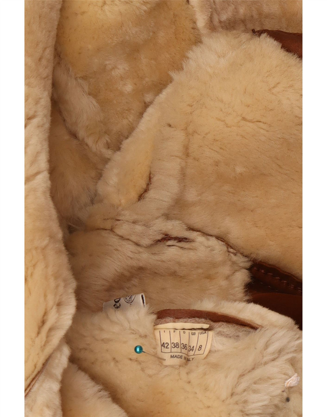 Vintage mujer chaqueta de piel de gran tamaño US 8 cuero marrón medio