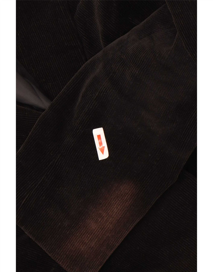 Zara Chaqueta Blazer De Pana De 2 Botones para Mujer EU 42 Grande Algodón Negro