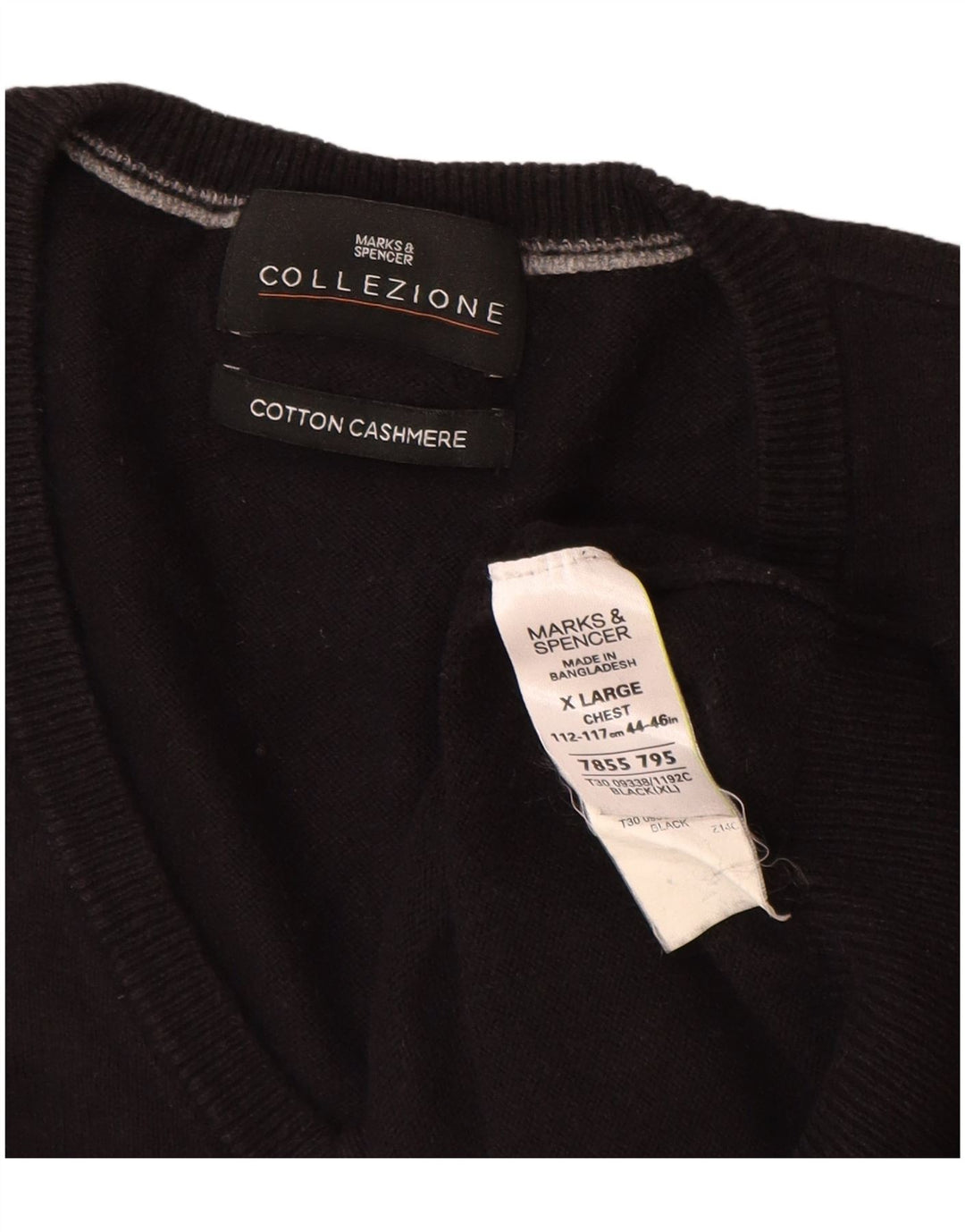 Marks & Spencer Camiseta sin mangas para hombre XL Algodón negro