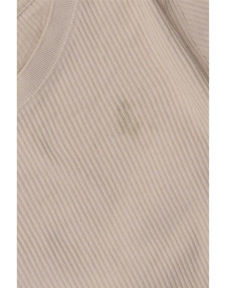 Zara Mujer Top Manga Larga ES 44 Poliéster Beige Medio