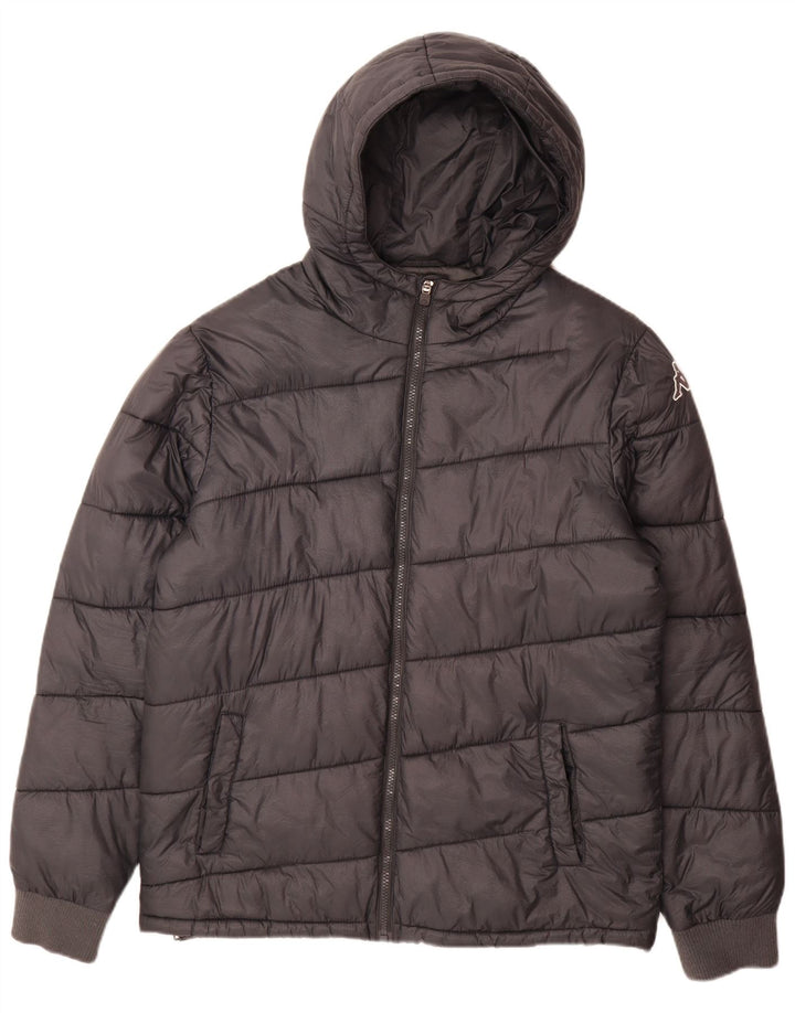 Kappa - Chaqueta acolchada con capucha para hombre, talla 40, color gris