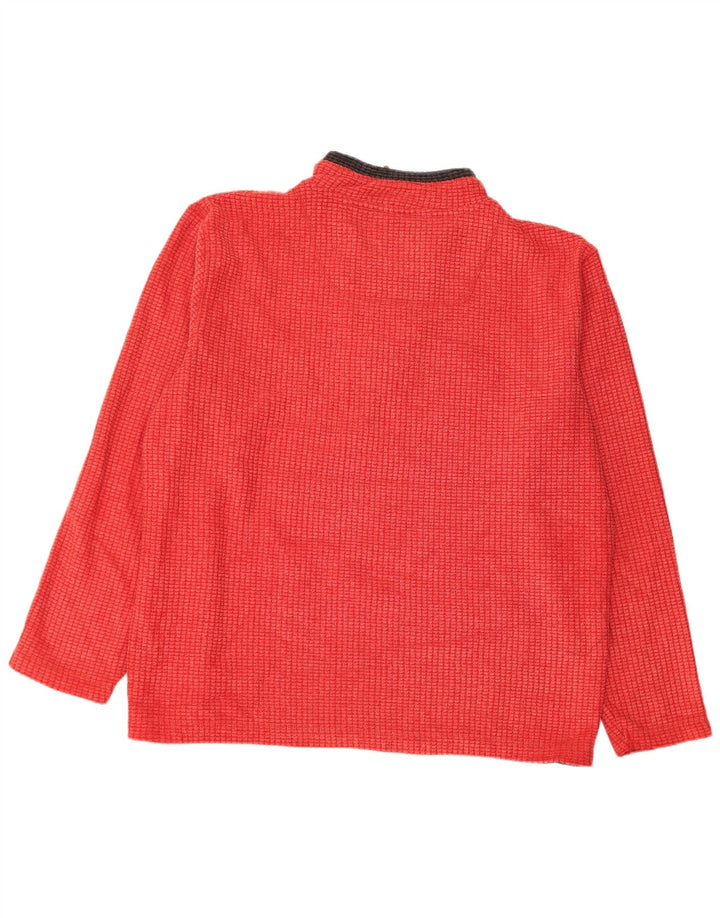 Weird Fish Jersey de forro polar con cuello y cremallera para hombre, 2XL, poliéster rojo