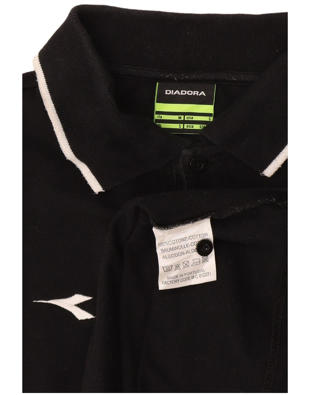 DIADORA Polo Italia Graphic Hombre Algodón Negro Mediano