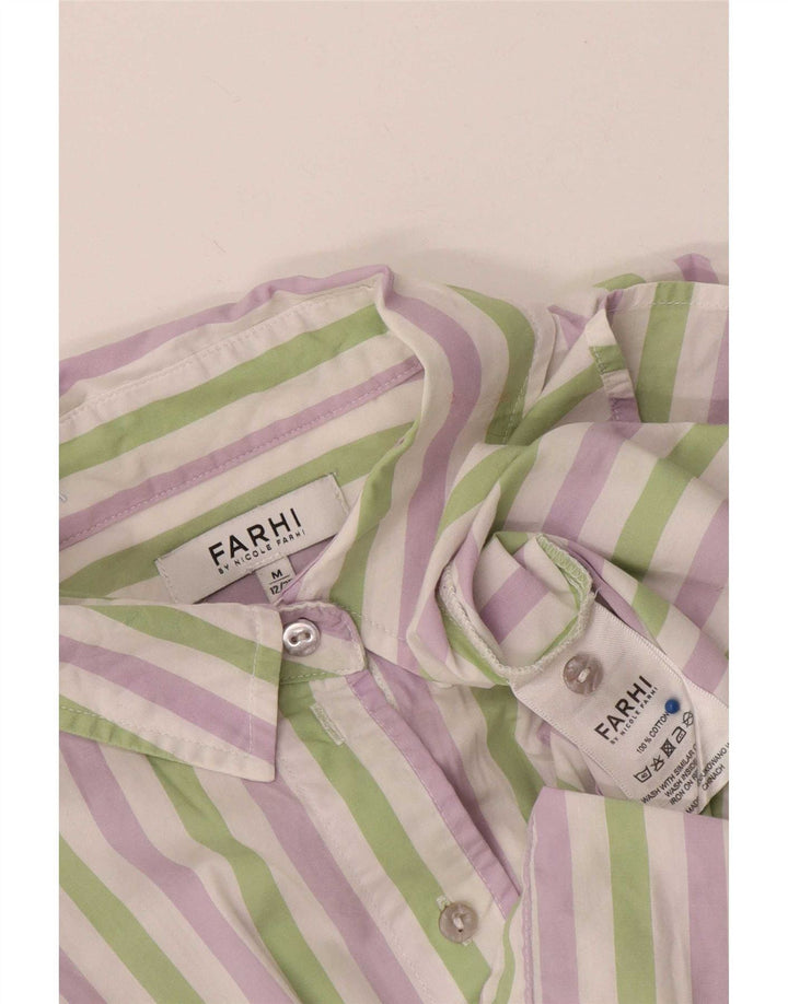 Nicole Farhi Camisa para mujer UK 44 Mediana Algodón a rayas multicolor