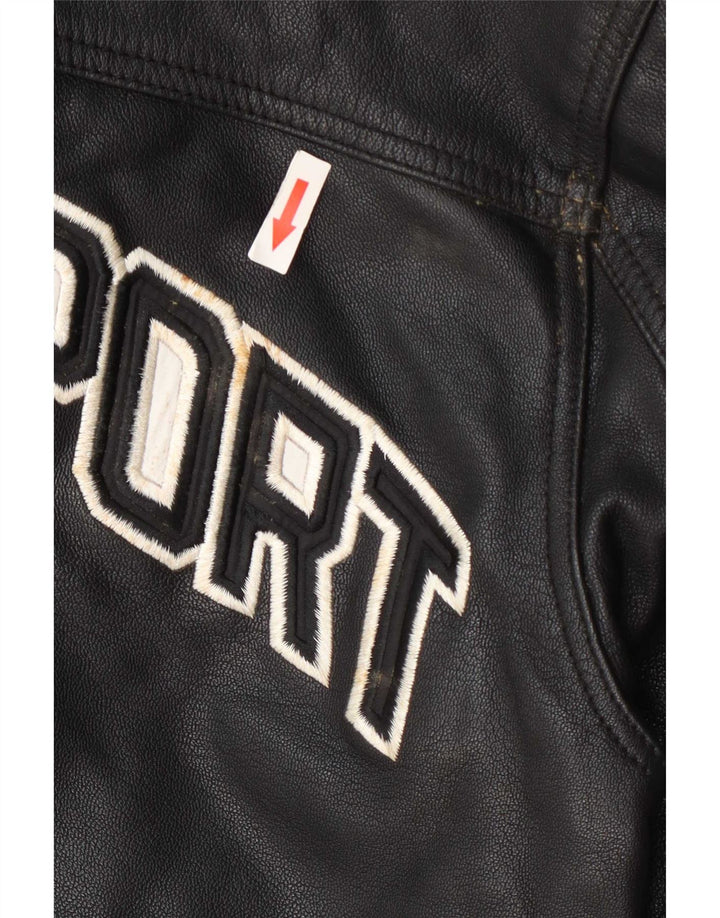 Cordon Chaqueta de cuero gráfica para hombre UK 38 Medium Black