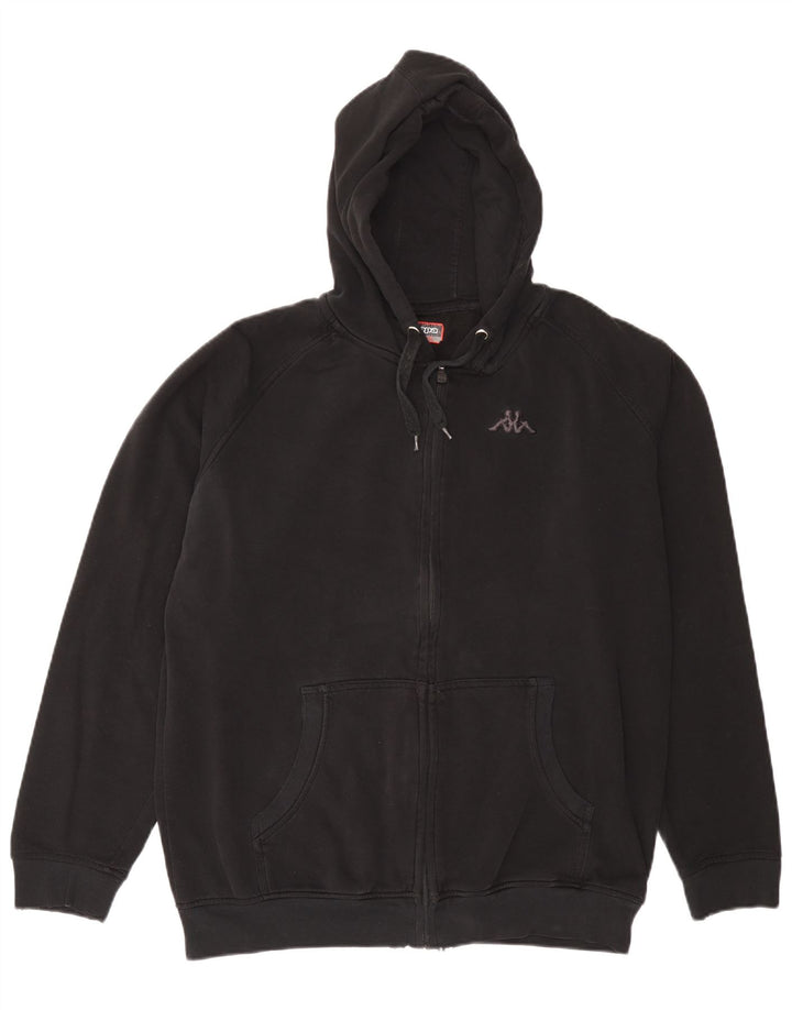 Kappa Sudadera con capucha y cremallera para hombre 2XL Negro