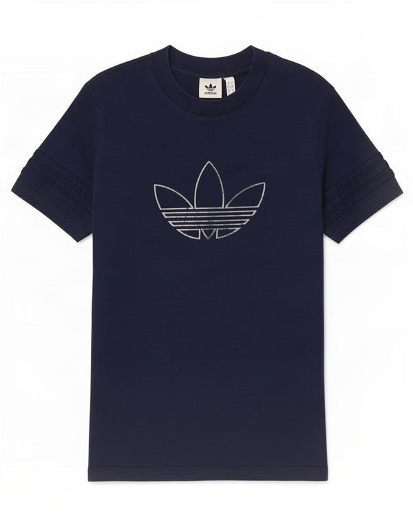 Adidas - Camiseta gráfica para hombre, talla pequeña, algodón azul marino