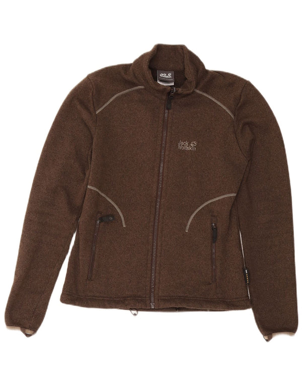 JACK WOLFSKIN Chaqueta superior de chándal para mujer UK 10 Small Marrón Poliéster