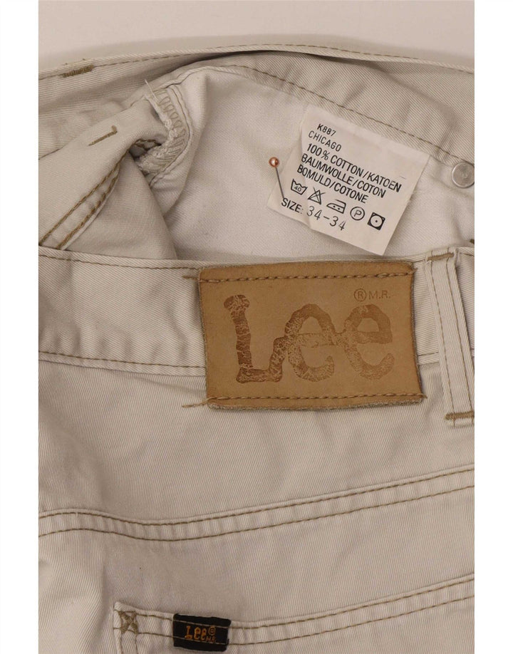 Lee Vaqueros Rectos Chicago Para Hombre W34 L30 Algodón Blanco