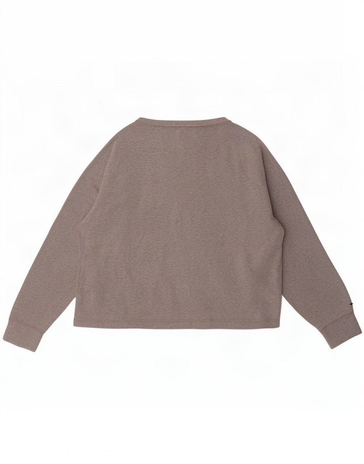 Champion Mujer Crop Sudadera Jumper UK 46 Grande Gris Algodón