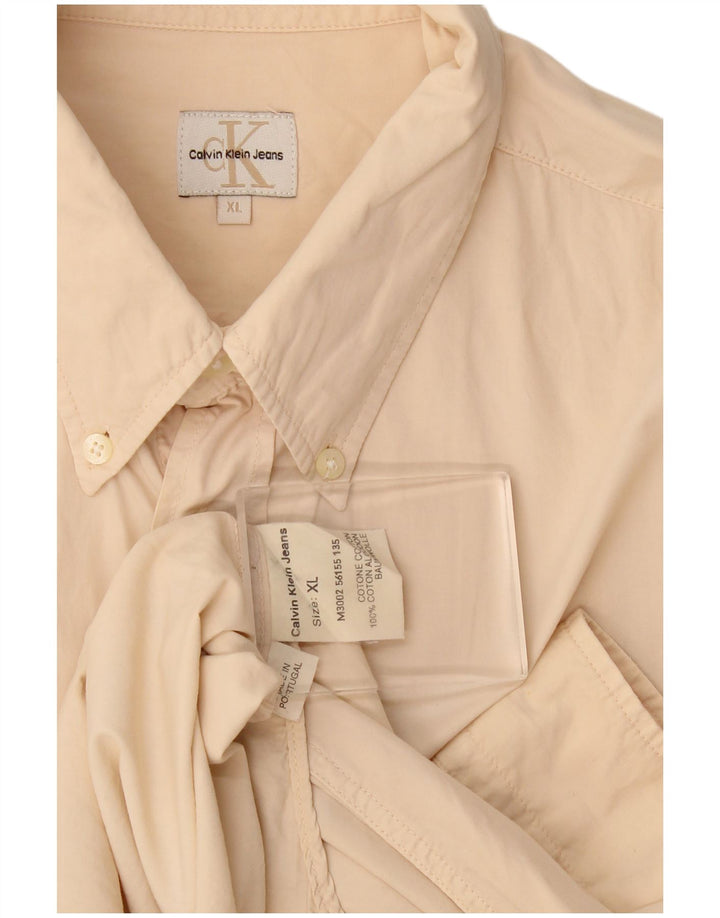 Camisa Calvin Klein Jeans Hombre XL Algodón Beige