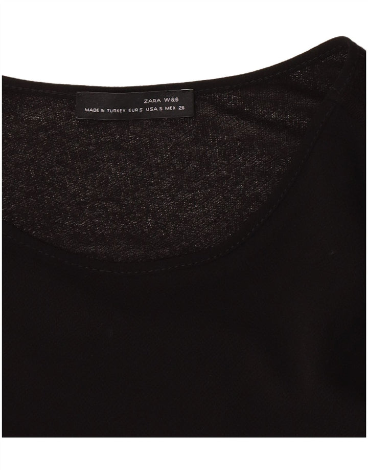 Zara Mujer Vestido Jersey UK 8 Small Negro