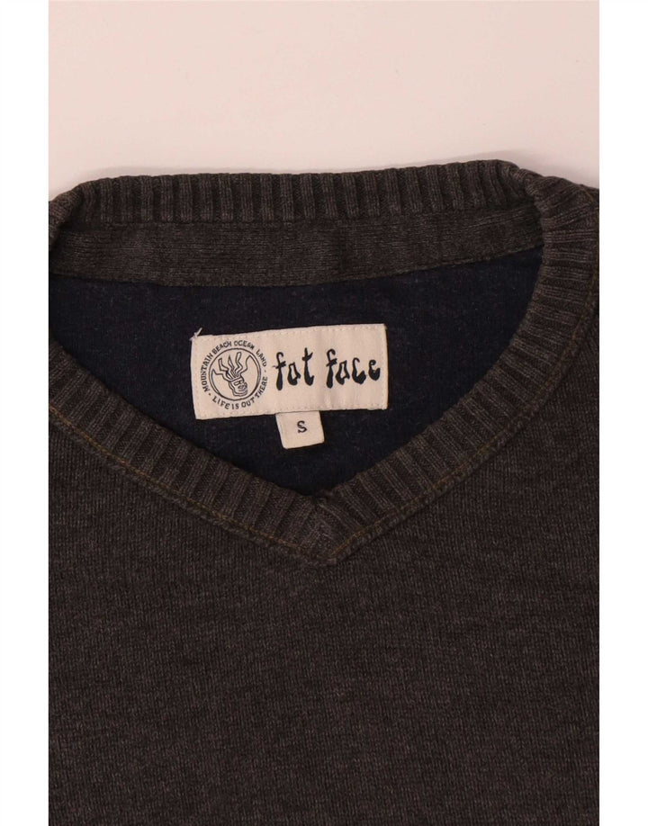 Jersey de cuello redondo para hombre Fat Face Small Gris Algodón