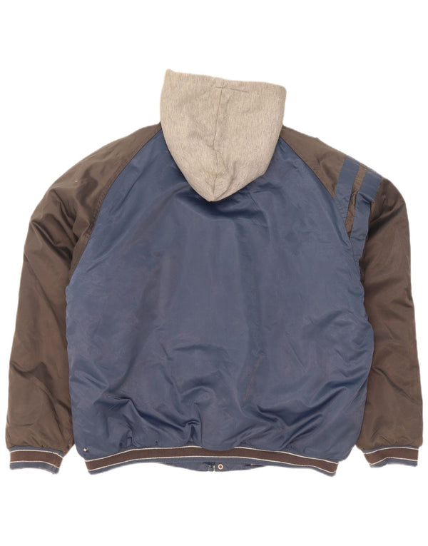 Fila Mens Graphic Chándal Top Chaqueta Grande Azul Marino Colorblock
