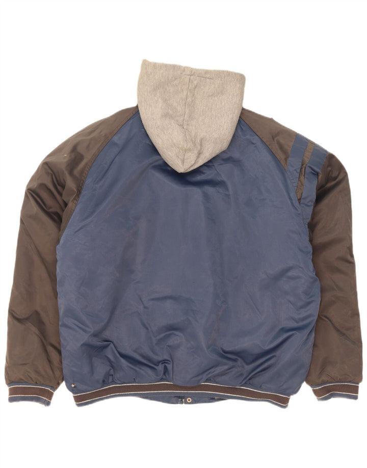 Fila Mens Graphic Chándal Top Chaqueta Grande Azul Marino Colorblock